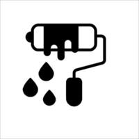 A paint roller with drops on it vector