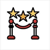 Star icon with three stars on a barrier vector