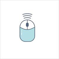 A computer mouse with a wireless signal icon vector