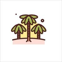 Palm trees on the beach icon vector