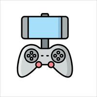 A game controller and a smartphone on a white background vector