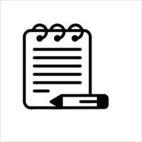 A notebook and pencil icon on a white background vector