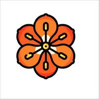 An orange flower with a yellow center vector