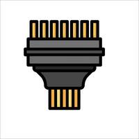 A black and gold connector icon on a white background vector