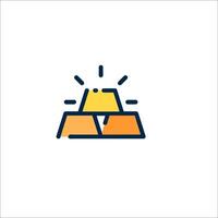 A pile of gold is shown in a line icon vector
