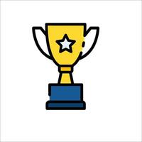 A trophy cup with a star on top vector