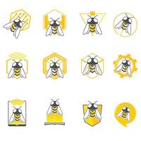 Hornet Logo Collection Set vector