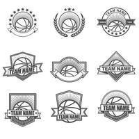 Basketball Team Badge Logo Collection Set vector