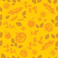 Seamless Pattern with Yellow Halloween Theme vector