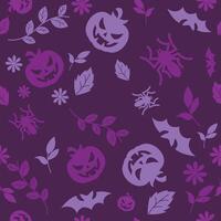 Seamless Pattern with Purple Halloween Theme vector