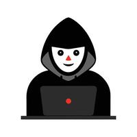 Comical Hacker Character Mockup on a Clean White Background vector