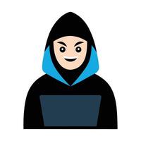 Playful Hacker Mockup Design on White Background for Digital Projects vector
