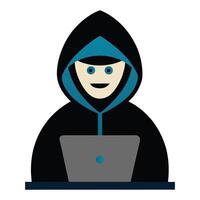 Funny Hacker Concept Mockup on a White Background for Creative Project vector