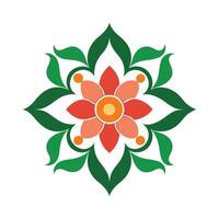 Minimal Floral Ornament Image with Clean White Background vector