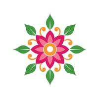 Abstract Floral Ornament Design with Bold Lines on White Background vector