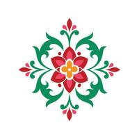 Floral Pattern Ornament with Elegant Design on White Background vector