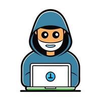 Humorous Hacker Mockup Design on White Background vector