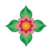 Artistic Floral Ornament Design with Minimal White Background vector