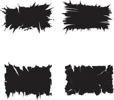Rectangular Jagged badge silhouette on white background vector