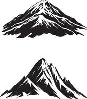 Mountain snowy silhouette black graphic on white background vector