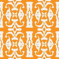 an orange and white pattern with a large design vector
