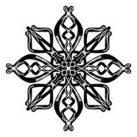 a black and white snowflake design with a pattern vector