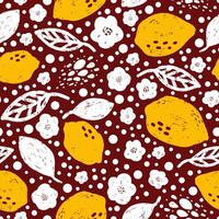 lemon and orange seamless pattern vector