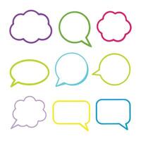 Colorful Speech Bubble Set with Smooth Minimalist Design vector