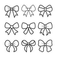 Clean Bow Collection with Crisp Line Art for Modern Design Needs vector