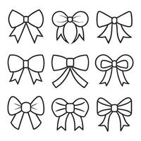 Minimalist Bow Illustrations Set for Clean Design Projects vector