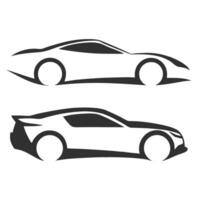 Dynamic Car Silhouettes with Sharp Angles and Smooth Curves for Logos vector