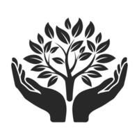 Clean Hands Holding Tree for Eco-Friendly and Green Projects vector