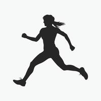 Clean Silhouette of a Running Athlete for Scalable Sports Design Projects vector