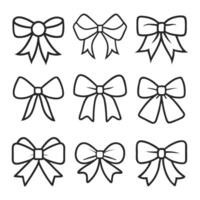 Simple Bow Design Collection for Scalable Digital and Print Applications vector