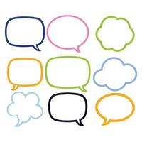 Artistic Hand Drawn Speech Bubble Set for Digital and Print Applications vector