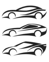 Modern Car Silhouette Set with Sleek and Dynamic Lines vector