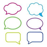 Vibrant Speech Bubbles Collection in Geometric and Organic Shapes vector
