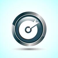 Target goal icon design illustration, Goal sign symbol, Gray color round button design vector