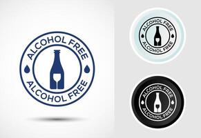 Alcohol Free Icon, No Alcohol Icon Sign vector