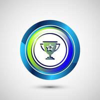 Award icon design illustration, Winning icon, Champion symbol, Glossy round button design vector