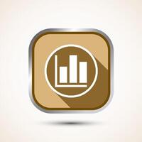 Bar chart icon design illustration, Graph icon, Growth sign, Growth chart, Gold shadow button design vector