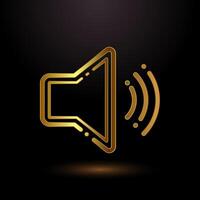 Stylish Gold Volume Icon Design for Sound Controls vector