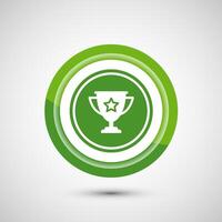 Award icon design illustration, Winning icon, Champion symbol, Green color button design vector