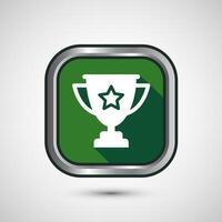 Award icon design illustration, Winning icon, Champion symbol, Green shadow button design vector