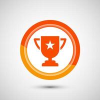 Award icon design illustration, Winning icon, Champion symbol, Orange color button design vector