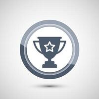 Award icon design illustration, Winning icon, Champion symbol, Gray color button design vector