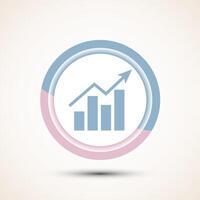Bar chart icon design illustration, Graph icon, Growth sign, Growth chart, Pastel color button design vector