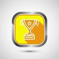 Award icon design illustration, Winning icon, Champion symbol, Yellow shadow button design vector