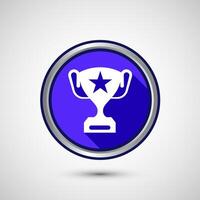 Award icon design illustration, Winning icon, Champion symbol, Blue shadow button design vector