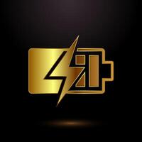 Power, Battery Icon Design Illustration, Stylish gold battery icon for digital use vector